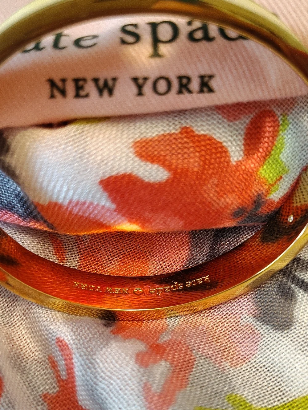 Kate Spade New York Yellow Bangle with Gold Spade Bracelet - Picture 3 of 4